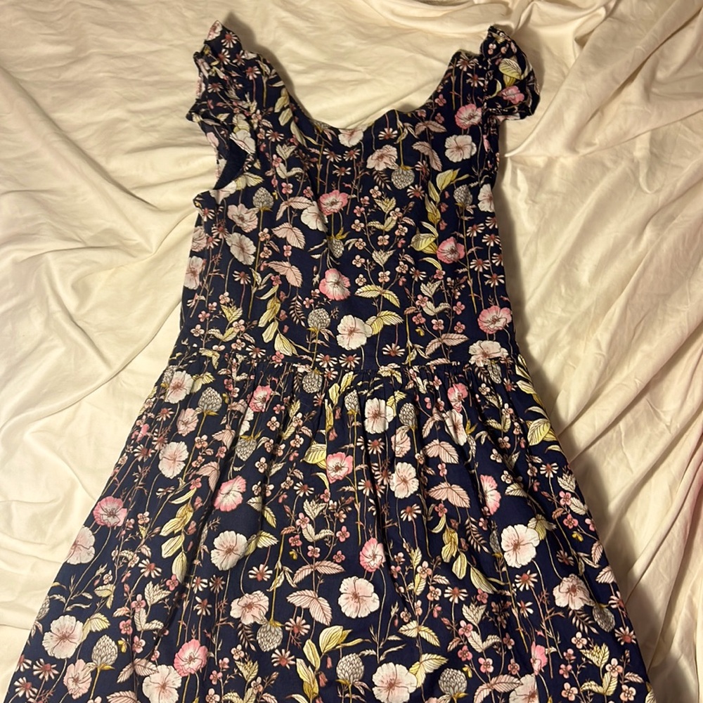 GAP girls size medium, navy blue flower, ruffle dress
